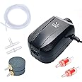 Uniclife Aquarium Air Pump 4 Watt 4-LPM 2 Outlets with Accessories, Adjustable Oxygen pump for 20-100 Gallon Fish Tank