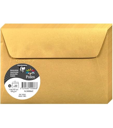 Lot 10 Enveloppes Dorées Argentées ÖKI B6 125x176 Mm - Enveloppes Luxe Pour Cartes Vœux Invitations Anniversaire