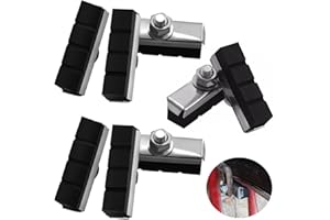 PNPGDYK 8 Pezzi pattini freno bici 40mm ganasce pastiglie tipo-X con vite vintage eroica bicicletta gomma, nero