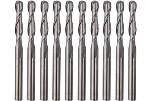 CBRIGHT 10 punte per fresa CNC, gambo da 3,175 mm, tagliente da 3 mm, fresa per incisione con fresa a punta da 3 mm, con fresa a testa cilindrica, 10 pezzi