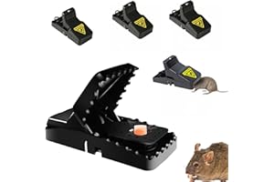 HENFUME Trampas para Ratones,4 Pcs Mata Ratas Potente, Trampa Ratones Reutilizable,Trampas para Ratas Grandes Trampa Ratas Alta Sensibilidad, Trampa para Ratones para Ratones/Ratas.