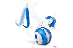 Pet Prime Interaktives Katzenspielzeug Ball mit Laserpointer Elektrish Katzen Laser Pointer Spielzeug und Katzenlaufrad