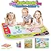 Produktbild Aqua Magic doodle Malmatte, Lenbest 80x60CM 4 Farbe Kinder Wasser Zeichnung Mat Board mit 5 Magischer Stift, 1 Charakterform, 1 extra Dinosaurierheftchen - Pädagogisches Geschenk für Kinder