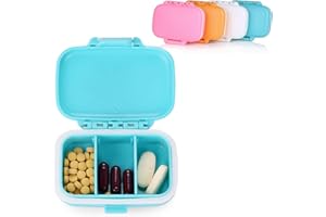 CRAZY-M Scatola porta pillole da 4 pezzi Scatola portapillole con 3 scomparti, per contenitore da viaggio/vacanza/sport esterno