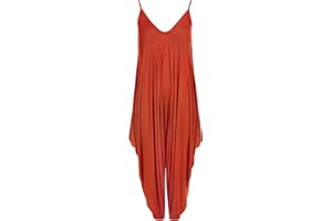 WearAll Women's Lagenlook Strappy Baggy Harem Jumpsuit Dress Top Playsuit Cami 10-20
