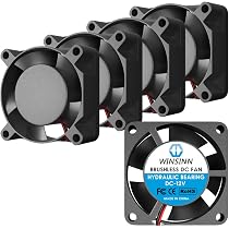 5 Ventilateurs 12V 25x25x10mm - Mini Cooler PC Silencieux - Roulement Hydraulique