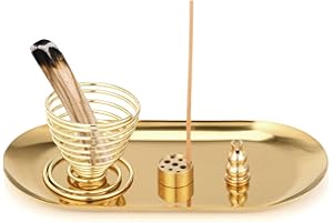 VODUNS Porta Incenso 5 In 1, Supporto per Bastoncini di Incenso Palo Santo, Portaincenso Bastoncino Casa con Raccoglitore Cenere per Migliorare Arredamento Stanza Sonno Soggiorno Yoga e Meditazione