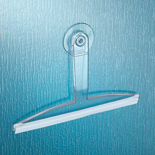 mDesign Duschabzieher durchsichtig – praktisch für die Duschkabine oder als Fensterabzieher – mit Saugnapf für Wandhalterung – Abzieher aus beständigem Kunststoff - 2