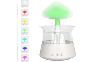 GOOPOOL Humidificateur Nuage de Pluie, 300 ml Diffuseur d'huiles Essentielles d'aromathérapie avec 7 lumières LED de Couleur, Veilleuse avec Bruit de Gouttes de Pluie