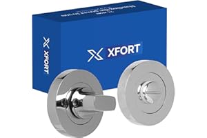 XFORT Polished Chrome Thumb Turn Lock - Bathroom Door Lock Deadbolt Kit - Thumb Turn & Release Mechanism Ideal for Internal Wooden Toilet Door Locks