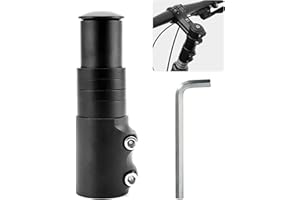 MELLYSTORE Rehausse Potence VTT Potence de Guidon Fourche Extenseur Réglable Rallonge Potence Velo en Alliage d'Aluminium Rallonge de Tige Fourche Bicyclette Étendre Riser pour Vélo de Route BMX Noir 28,6mm