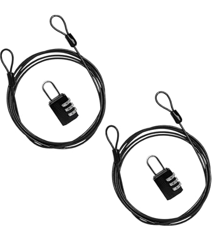 Security Cable DGOL 2 Packs 5/32 Inch (4mm) 304 Stainless Steel Coated