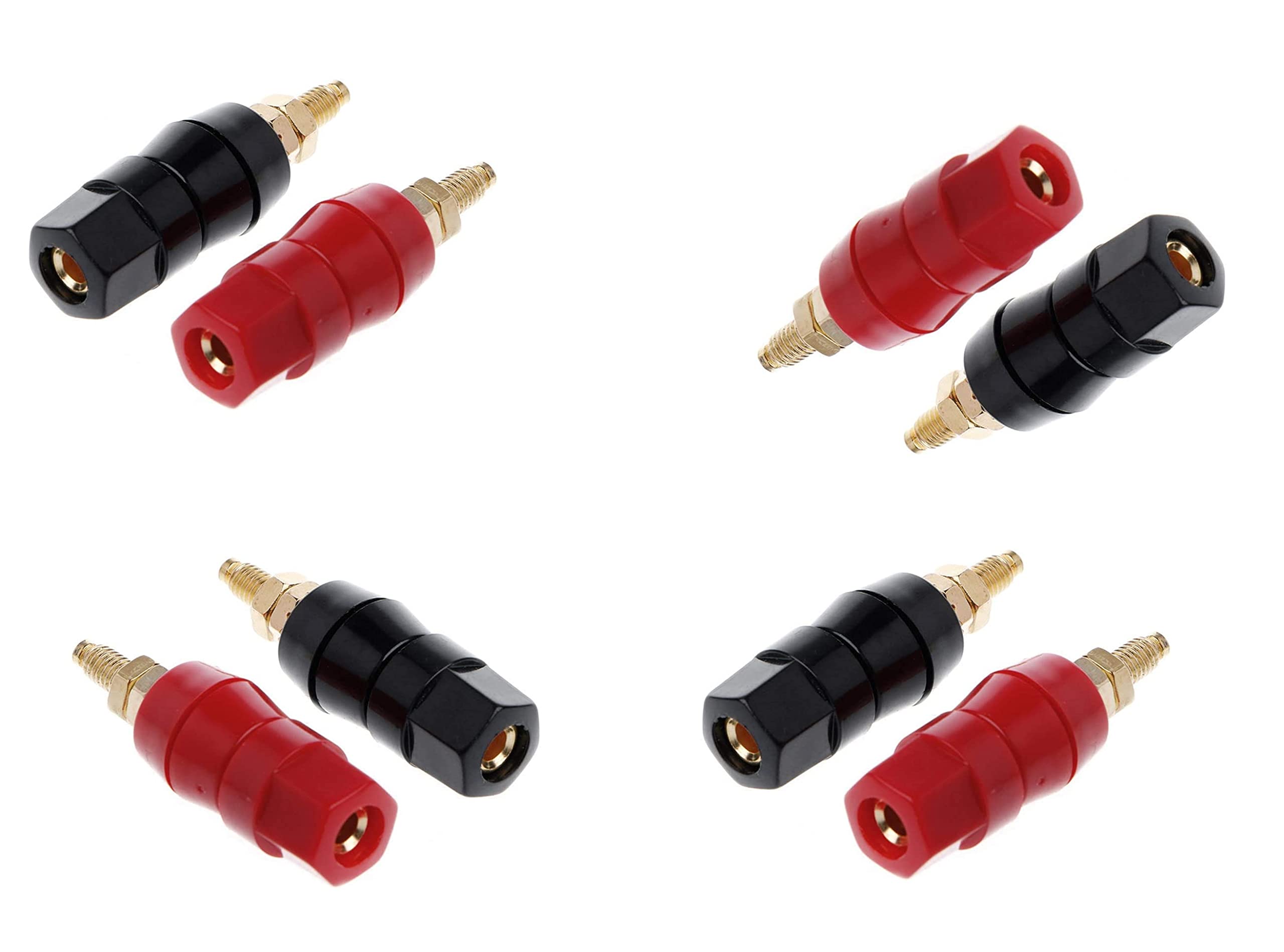 fdealz® [ 8 Pieces ] 4mm Banana Plug, Audio Speaker Terminal Connector,Amplifier Binding Post Speaker Jack, Electrical Equipment Accessories