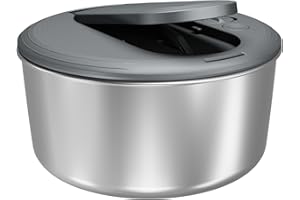 Zyliss Swift Dry Salad Spinner Stainless Steel Small, 3.5L, Non-Slip Base, Serving Bowl, AquaVent™ Technology, One Handed Pump, Brake System, Easy to Clean