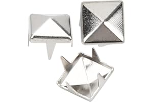 HZTYYIER 400 set di borchie a punta quadrata a ganasce, rivetti a punta in pelle fai-da-te borchie a punta quadrata rivetti borsa abbigliamento in pelle scarpe rivetto(5mm-Argento)