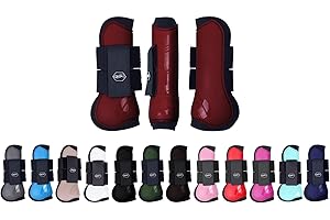 NETPROSHOP Shetty Pony Full Hartschalen Gamaschen Anatomisch Geformt mit Neoprenfutter, Groesse:Shetty, Farbe:Weinrot