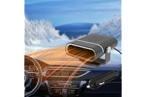 KUWUNG Calefactor Coche Mechero, 12V Calefactor Coche con Ajustable 360 ​​Grados Base Giratoria, 2 en 1 Ventilador de Frío/Calo, 150W Calefactor para Coche, Desempañador Parabrisas (B)
