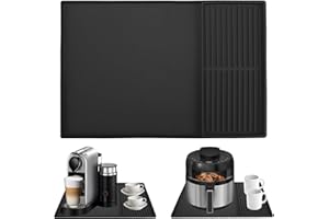 TEFOLA Tappetino in silicone per caffè con bordo rialzato, 61 x 40,5 cm tappetino per bar da caffè, adatto sotto la macchina da caffè, macchina per espresso, tappetino per asciugare piatti (40 x 19 cm)