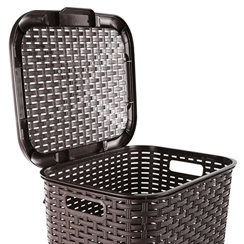 Wäschekorb in Rattan Optik 60 Liter -atmungsaktiv- mit offen gestalteter Struktur in 4 verschiedenen Farben (Braun) - 4