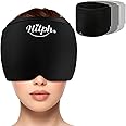 Hilph Migraine Relief Cap Ice Head Wrap, Adjustable Full Head Gel Coverage 360 Degree Headache Relief Cap Flexible Gel Ice Pack for Head Tension, Puffy Eyes, Sinus Pain, Stress Relief, Chemo-Black