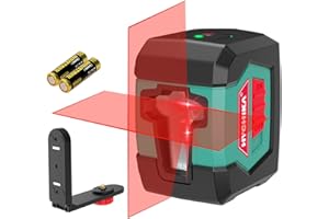 ‎HYCHIKA BETTER TOOLS FOR BETTER LIFE HYCHIKA Kreuzlinienlaser, Linienlaser Selbstnivellierend 15M mit Dualem Lasermodul 360°Umschaltbar Horizontal/Vertikal mit Halterung, 2 x AA Batterie IP54 Schutzlevel