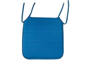 Acomoda Textil – Cojines para Silla de Espuma con Tela y Cintas de Sujeción 40x40 cm. Asiento Acolchado, Mullido y Cómodo para Interior y Exterior de Comedor, Jardín y Terraza. (Azul, 6 Unidades)