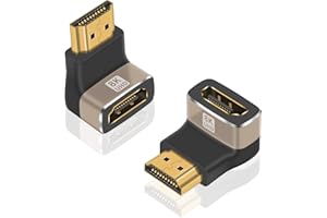 Duttek Adapter HDMI 8K - 2-pak, HDMI 2.1 rozszerzenie kąta, HDMI 2.1 złącze męskie na żeńskie obsługuje 8K przy 60 Hz, 4K przy 120 Hz, HDR, Dolbyfor laptop, komputer, monitor, telewizor