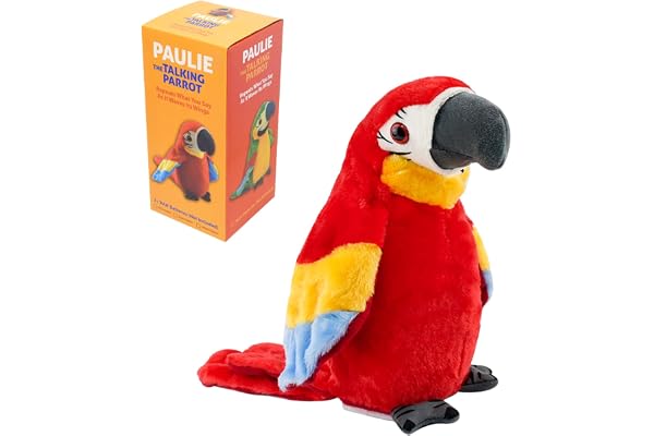 Surplex Perroquet Parlant en Peluche Mignon Jouet en Peluche Electrique Peut Jouer chansons Répétez Ce Que Vous Dites Poupée Enregistrement Interactive Agitant des Ailes Cadeau pour Enfants