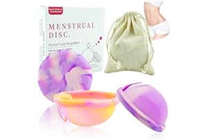 CLIUNT Disco Menstrual, 2 Piezas Copa Menstrual Reutilizable, S+L y Bolsillos de Almacenamiento, para Intimidad, Natación, Deportes