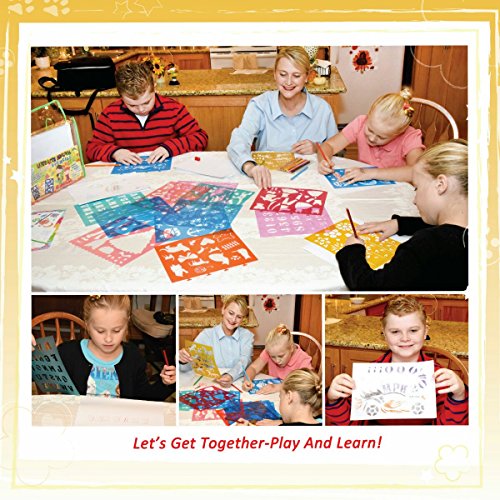 STENZTIME Ultimatives Schablonen-Set | Großes 70-teiliges Schablonen Zeichen-Kit und über 260 Formen | Ideales Spielzeug mit pädagogischem Mehrwert zur Förderung der Kreativität - 7