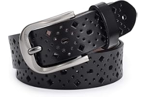 McFanBe Ceinture en Cuir pour femmes Pantalons de Jeans Habillés pour Femmes avec Boucle de Ceinture en Alliage pour Filles