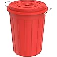 Cosmoplast 125L Round Plastic Drum With Lid, Red