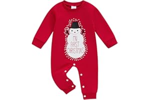 Loalirando Combinaison de Noël Bébé Unisexe à Manches Longues, Grenouillère Pyjama de Noël Infantile (0-18 mois)