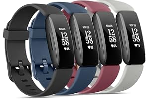 AK Bracelet Compatible avec Fitbit Inspire 2 Bracelet, Bracelet Rechange réglables en Silicone Souple pour Fitbit Inspire 2 Tracker pour Homme Femme(Pack A)