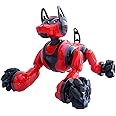 Black Foru Remote Control Robot Dog Toy, Smart Dancing Robots for Kids 5 and up, RC Stunt Toy Dog with Sound LED Eyes, Electronic Pets Toys Robotic Dogs for Kids Gifts
