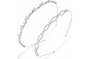 2 stycken silver strasspannband, bröllop brud, hårband strass, hårband för kvinnor och flickor, glittrande kristallhårband fö