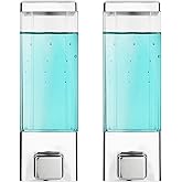 BATH GURU Abs Wall Mounted Shampoo Sanitizer Lotion Hand Dish Wash Gel Liquid Soap Dispenser for Bathroom Kitchen Pack of 2 (