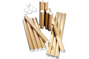 CRYSTAL MAILING 5 x (Size 50mm-A3) Cardboard Postal Tubes Strong Quality Mailing Shipping Dispatching Brown/Yellow