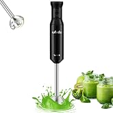 Wancle Minipimer 600W Hand Blender, Turbo Function, for Baby Food, Smoothies, Sauces and Soups (Black)
