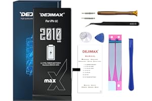 DEJIMAX Akku für iPhone SE 2016, Hohe Kapazität 2010mAh Li-Ion Ersatzakku Kit für iPhone SE Kompatibel mit Modell A1662 A1723 A1724 mit Komplettem Profi-Reparatur-Set