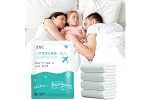 Dlmlemu Jednorazowa pościel w rozmiarze king size, pościel hotelowa z poszewką na kołdrę i 2 poszewkami na poduszki, jednorazowa pościel podróżna, jednorazowa pościel podróżna, prześcieradło nie