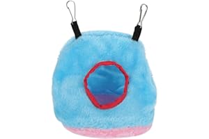 Sheens Peluche Nido Esponjoso Pájaro Hamaca Colgante Cueva Happy Hut Hideaway Casa a Prueba de Viento para hámster Loro Guacamayo Cacatúa Agapornis[Azul 13] Nidos