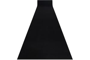 RUGSX Bieżnik antypoślizgowy Rumba, jednokolorowy, czarny, antypoślizgowy, na wesele, towar sprzedawany na metry, 70 x 360 cm