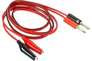 YOKIVE Prueba Cables, Multímetro Banana Conector a Cocodrilo Clip Prueba Cable | Prueba Electrónico Trabajo, Excelente para Laboratorio Prueba Trabajo (Rojo, Negro, 1M)