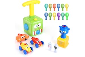 BCAMELYS Balloon Powered Car with Launch Pad Toy for Kids Air Inertial Balloon Pump Cars Racer Creative Vehicle Toy for Children Best Toys Gift for Kids (Green)