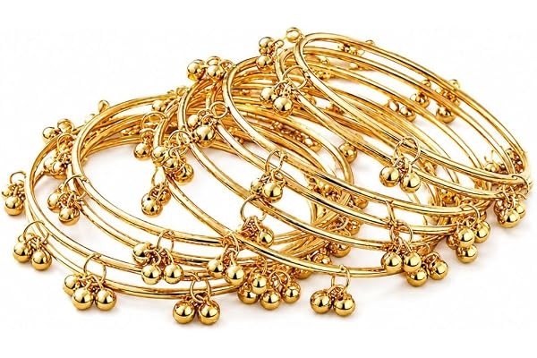 I Jewels Traditional Navratri Kashmiri 8 Bangle Set for Women | Ethnic Ghungroo Design Stackable Bangles