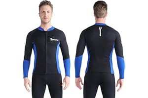 Owntop Męski kombinezon piankowy 2 mm – neoprenowa koszula kombinezon do nurkowania kurtka z długimi rękawami kombinezon do nurkowania dla dorosłych młodzieży surfingu, nurkowania, pływania, sportów wodnych