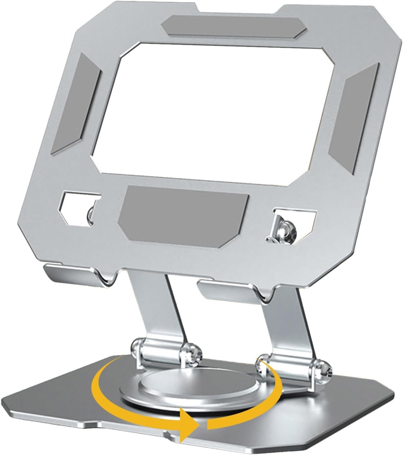 Crown Spikes Adjustable Tablet Stand, 360° Rotating Aluminium Holder, Foldable Desktop Mount for iPad, Tablets, Smartphones