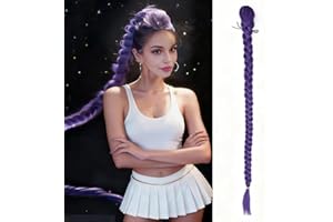 Yamel Ponytail Extension Long Purple 40 Inch/100cm Claw Jaw Clip in Synthetic Hairpiece Pony Tail Tale for Costume Party Cosplay Halloween Anime