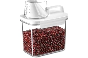 La Llareta Contenitore Ermetico per Alimenti con Misurino, PET Contenitore per Riso Portatile, Dispenser per Detersivo in Polvere, Conservazione per Fagioli, Detersivo, 1100 ml